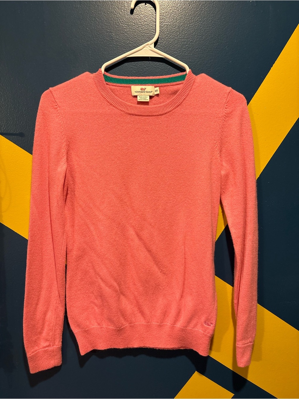 Vineyard Vines Pink Wool & Cashmere Blend Crewneck Sweater EUC